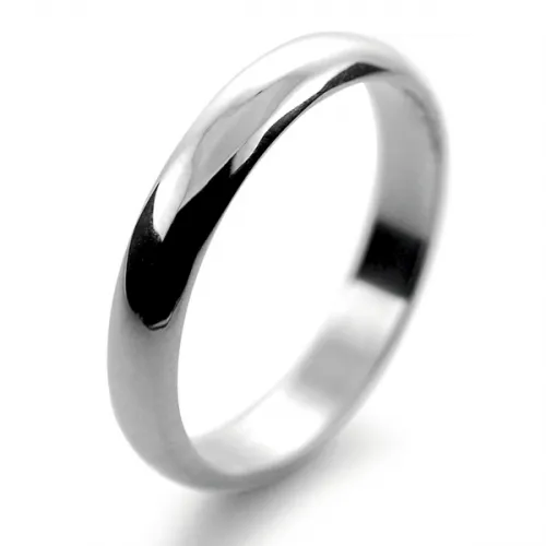 D Shaped  Medium Weight - 2mm Palladium Wedding Ring 